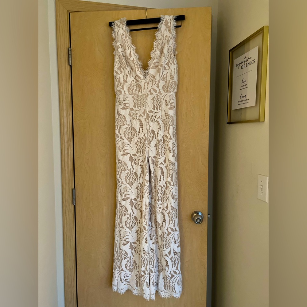 Lulu’s White Lace Jumpsuit